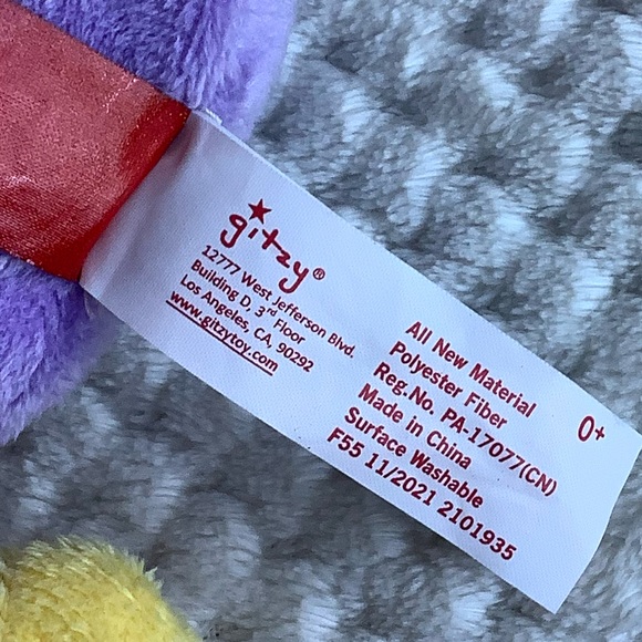 GITZY Plush Purple Green Owl Stuffed Animal Pillow Style Toy - Picture 13 of 16